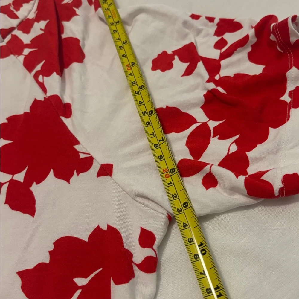 Talbots White & Red Boat Neck Floral Rayon Blend Top SZ 2X plus size work wear - Picture 9 of 11